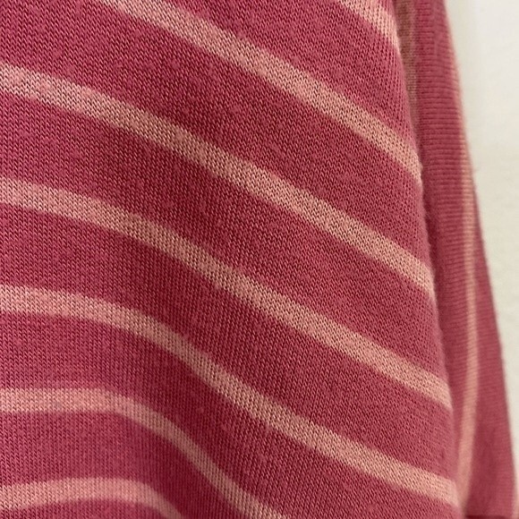 Lou & Grey Striped Cowl Neck Long Sleeve Top Stretchy Soft Knit Barbiecore - Picture 3 of 15